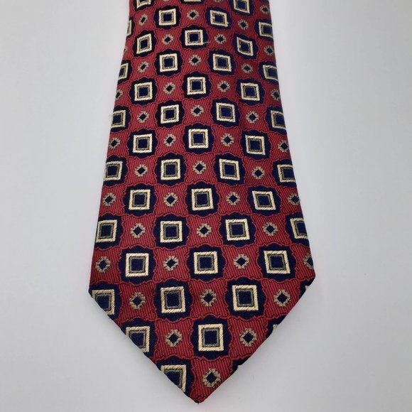 Chiavari Square Patterned Silk Tie Made in Italy - Picture 1 of 5